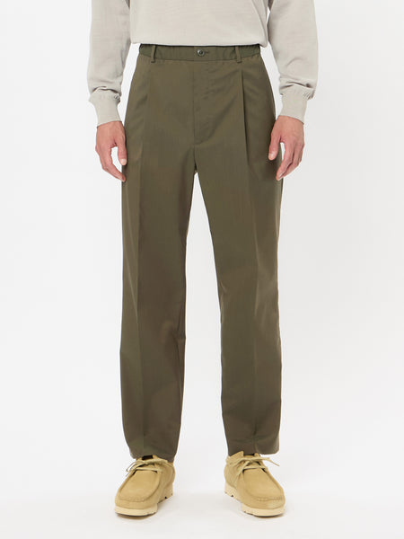 Wool Blend Twill One Tuck Pants